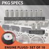 Engine Plugs Fit for Non-AFM GM Engines 2008- LSX & LT Models 4.8, 5.3, 6.0, 6.2,Non-DOD/AFM Oil Valley Plugs Stainless Steel Material Set of 10