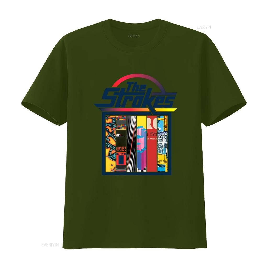 The Strokes Band Rock Tour 90s Style Colorful Print T Shirt vintage Washed Versatile graphic Casual Soft Top For Everyday Wear