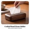 Wooden Tissue Box Easy To Refill Tabletop Rustic for Desk