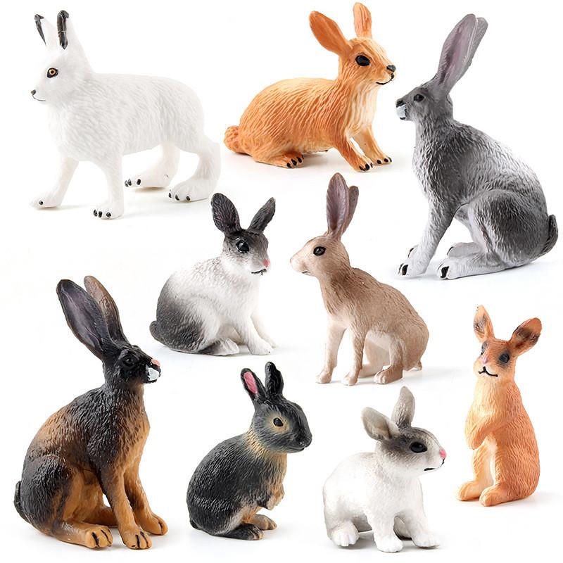 Lifelike Pvc Rabbit Figurine Collection Various Colors Ideal For Home Decor And Cakes