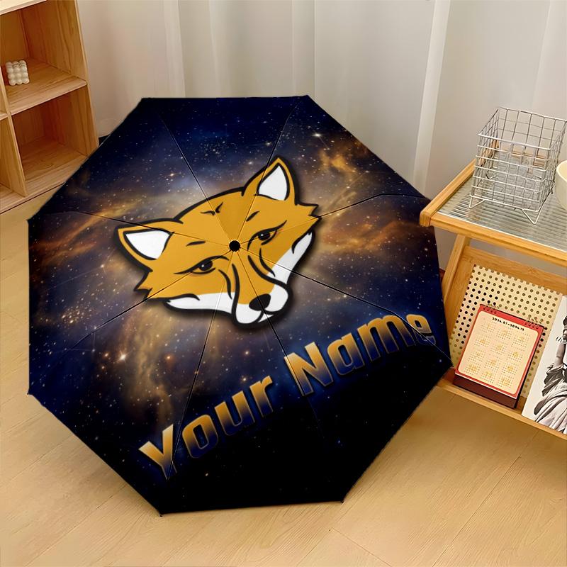 Leicester City Automatic 3‑Fold Umbrella 8‑Rib Windproof Folding Umbrella Sun Rain Protection For Outdoor Travel Daily Use