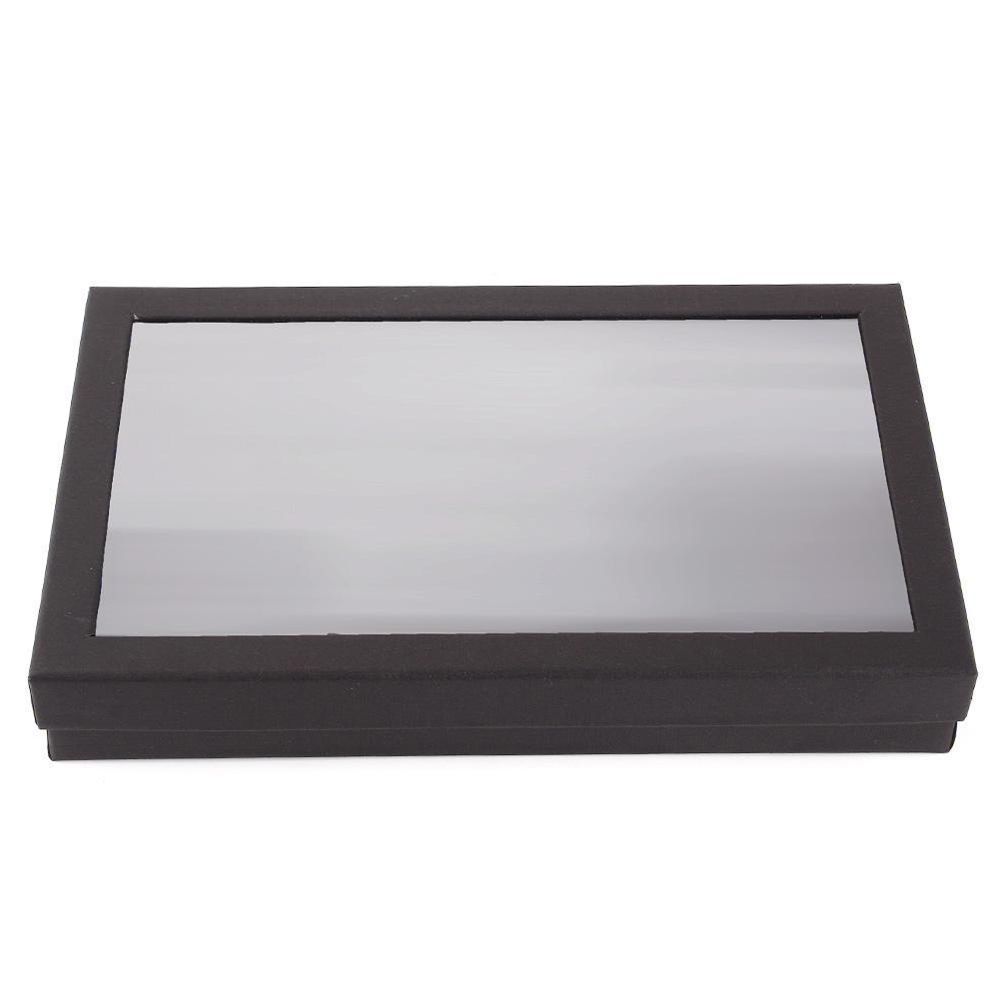 Transparent Window Jewelry Holder Display Case Show Cufflinks Tray Storage Organizer Ring Box