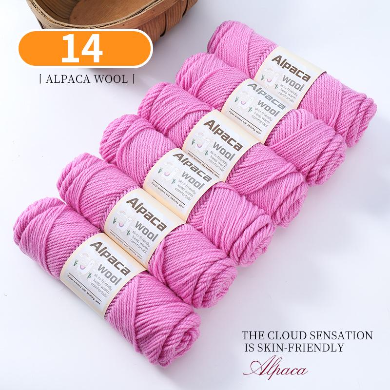 Alpaca Wool Medium Thick Yarn Ball for Hand-Knitted Cardigans, DIY Scarves, and Sweaters
