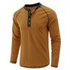 Maglietta Henley a maniche lunghe da uomo Intimo Maglietta basic casual Maglietta traspirante a 4 bottoni Maglietta da allenamento traspirante per uomo