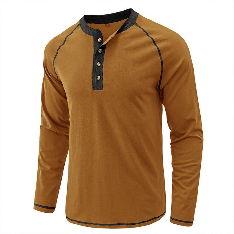 Maglietta Henley a maniche lunghe da uomo Intimo Maglietta basic casual Maglietta traspirante a 4 bottoni Maglietta da allenamento traspirante per uomo