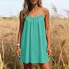 Summer Sundress Women Casual Spaghetti Strap Mini Dress Loose Fit Sleeveless Lightweight Beach Vacation Daily Wear