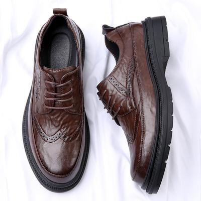 Brock lederen schoenen heren lente ademende lederen herenschoenen nieuwe veelzijdige trend Britse business casual trouwschoenen