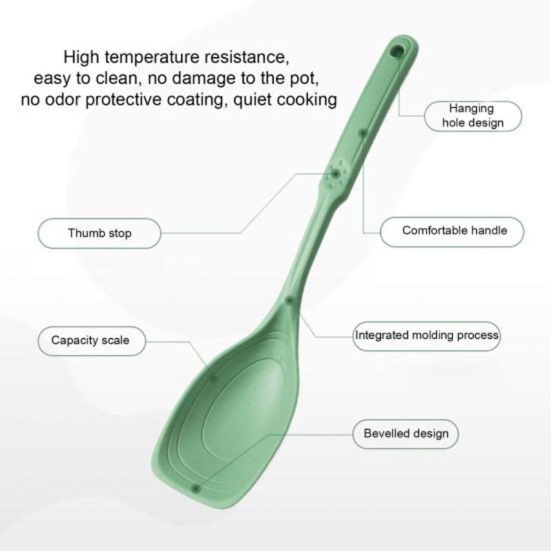 Large Silicone Cooking Spoon Spatula Kit Non-Stick Slotted Solid Spoon Set Hanging Hole Design