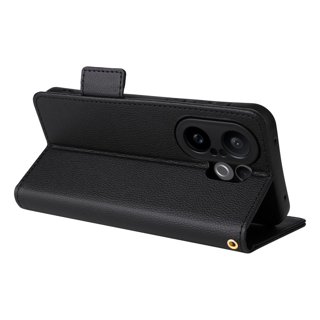 For Vivo X200 FE 5G/S30 Pro Mini 5G Case with Wrist Strap Litchi Texture PU Leather Wallet Phone Cover