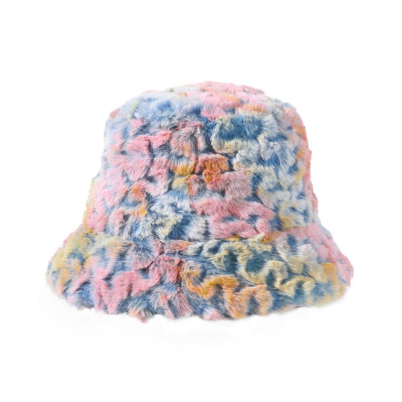 DILETTANTISME Pink Muhly Eco-Fur Bucket Hat