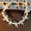 Fairy Pearl & Golden Leaf Floral Headband for Children & Brides