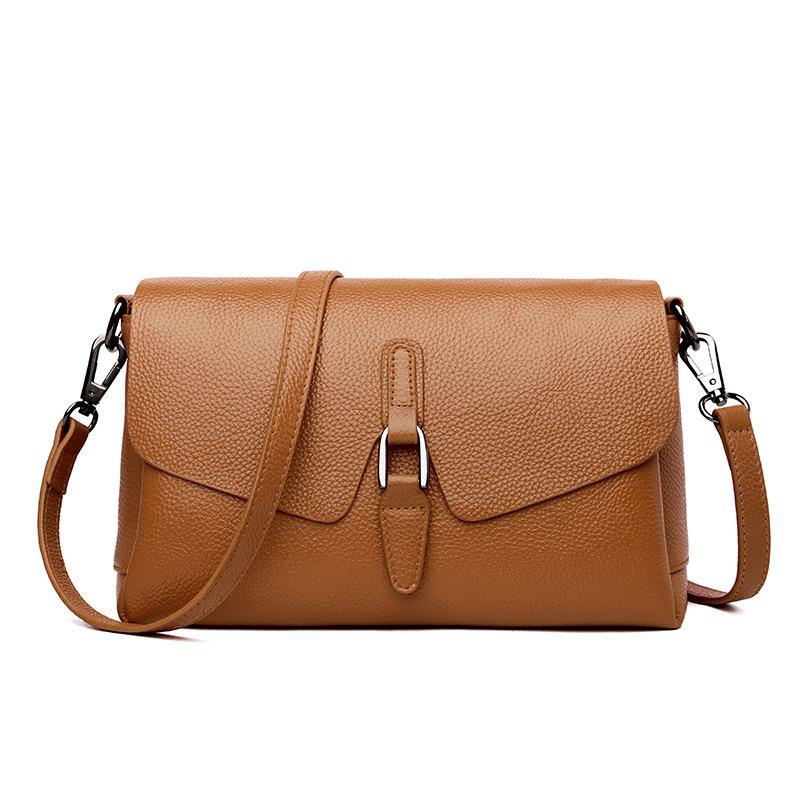 Lässige Damen-Achseltasche aus der ersten Schicht Rindsleder für Mütter mittleren Alters, Mahjong-Taschen, Umhänge-Messenger-Tasche aus echtem Leder