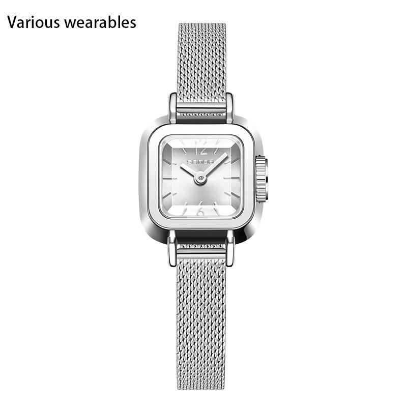 New Watch Square Mesh Belt Quartz Watch Fashion Simple Roman Pattern Waterproof Quartz Women's Belt Watch