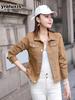 Blue Short Denim Jacket Women's Spring Autumn Long Sleeve Shirt