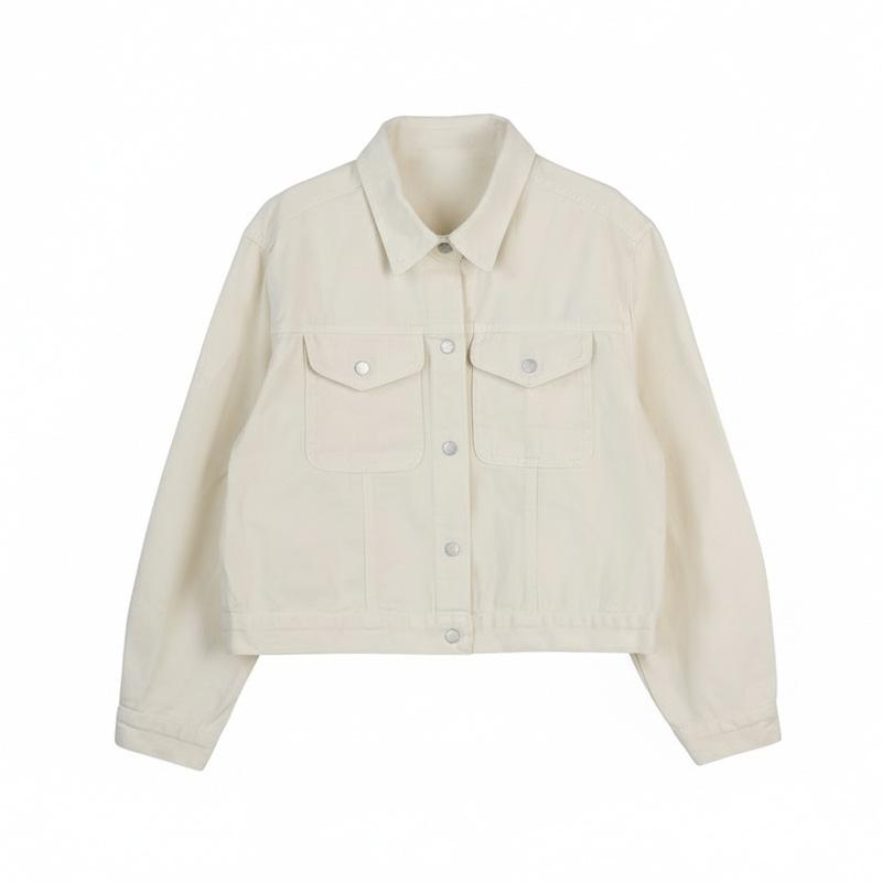 

Classic women s denim jacket, slim and thin, versatile, soft, breathable and comfortable, a must-have item for spring and autumn fashion One size fits all вершковий