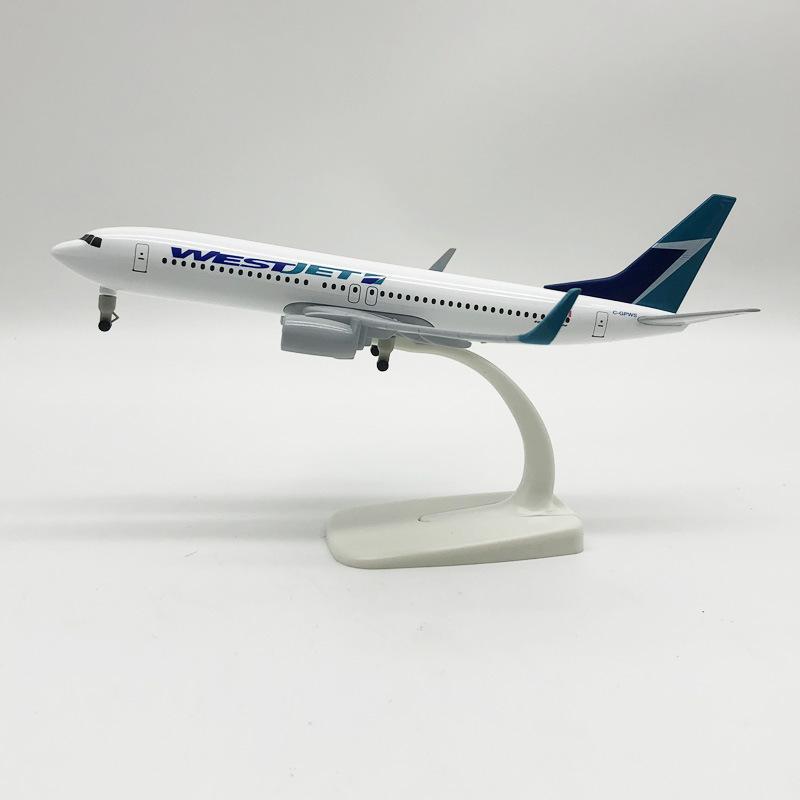 Diecast 20CM 1/400 B737 WESTJET B737 Canada Airline Airplane Plane Aircraft Alloy Model Toy Plane Model Building Kit Model Plane