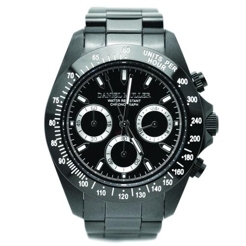 

Daniel Muller DANIEL MULLER All Stainless Steel Black Dial Chronograph Men s Watch DM-2027BKS Black x Silver