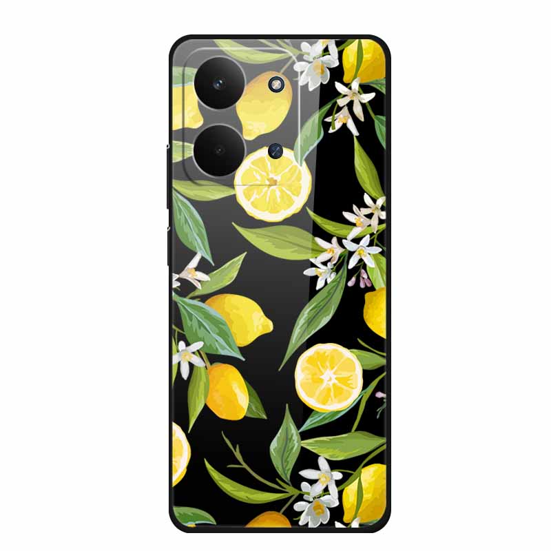 Glas-Rückseite für Redmi 15C 4G Hülle 15 C Niedliche Cartoon-Hülle aus hartem gehärtetem Glas mit weichem Stoßfänger für Redmi 15C Hüllen Coques Fundas