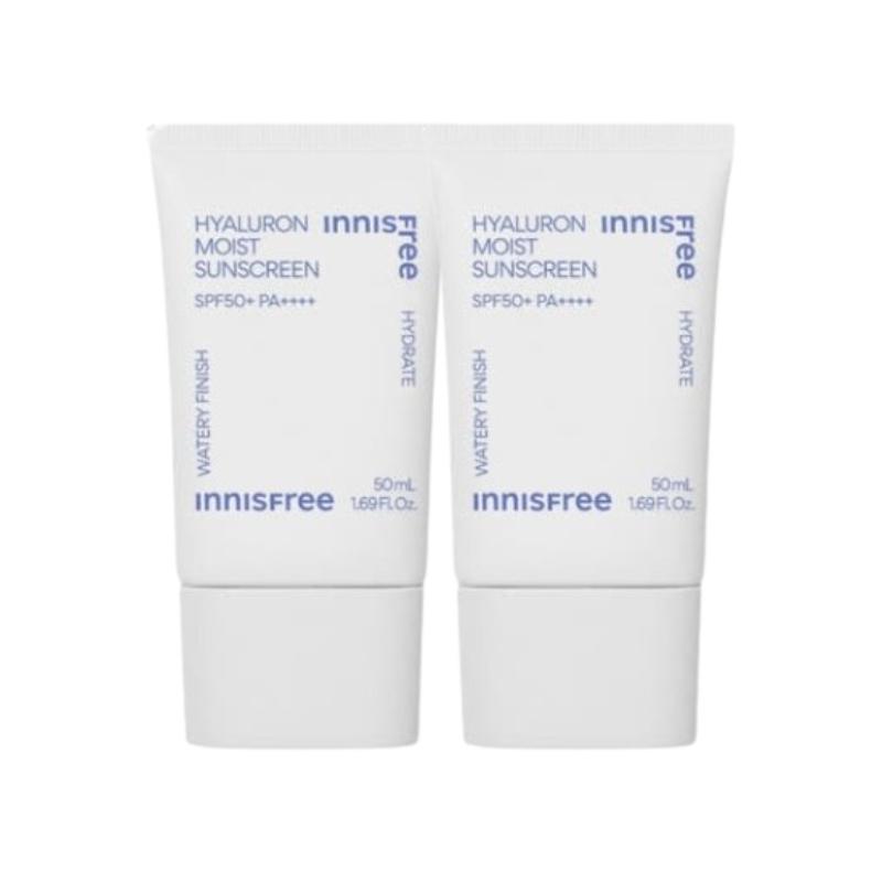 Innisfree Hyaluron Moist Sunscreen SPF50+ PA++++ 50ml | Lightweight Hydrating Organic Sun Cream | Korean K-Beauty UV Protection Moisturizer