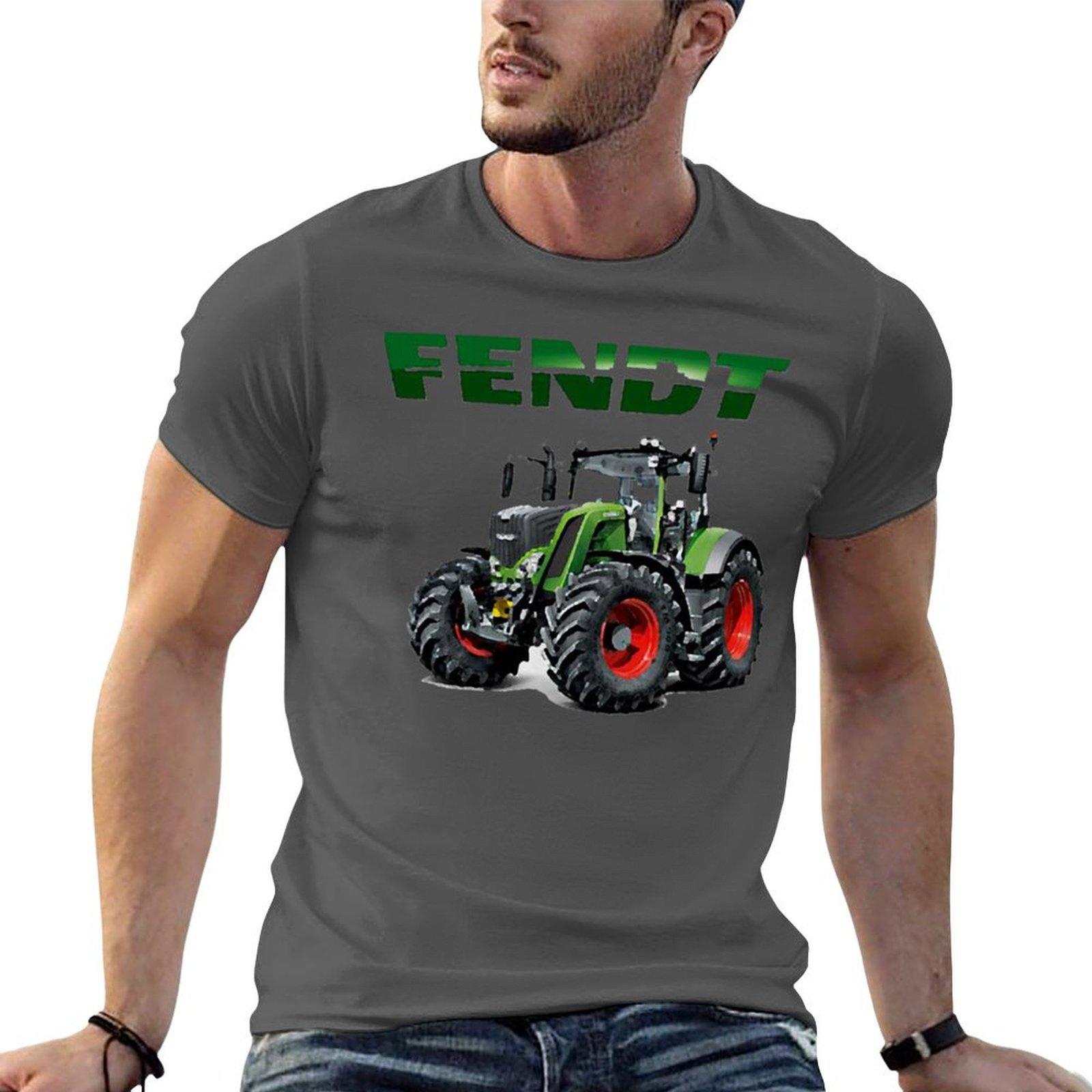 GUOYAN TOP fendt Duitse tractoren T-shirt katoenen t-shirts hoge kwaliteit t-shirts voor man slim fit T-shirt L