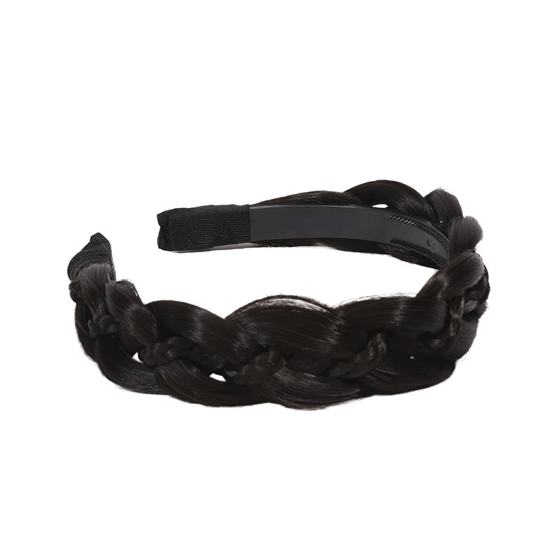 Classic Chunky Plaited Synthetic Hair Wide Braided Headband High Elasticity Braids Hair Band Hairpiece for Women