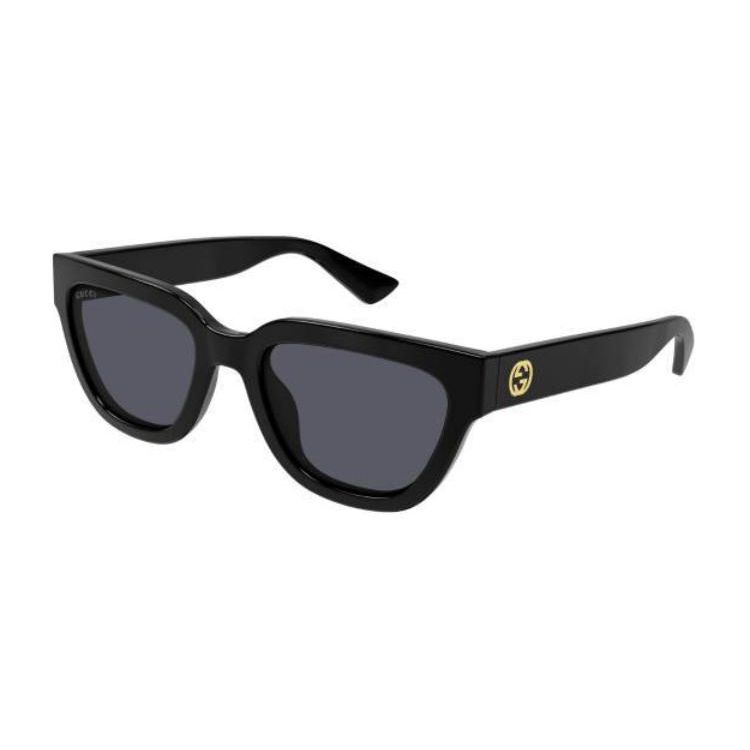 Gucci Cat Eye Logo Decorated Injection Molded Irregular Shape Sunglasses Unisex sunglasses Black GG1578S001 Dust Bag+Eyeglass Case (Random Color)