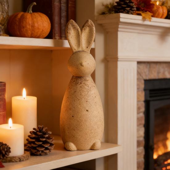 Unfertige Holz Hasenstatue Rustikal Ostern Rohholz Hasenmodell DIY Tiermalerei Bastelarbeiten für Frühling Party Tischdekoration