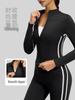 Giacca da Yoga in Velluto Spesso Juyitang - Vestibilità Aderente, Collo Alto, Manica Lunga per Fitness Autunno/Inverno