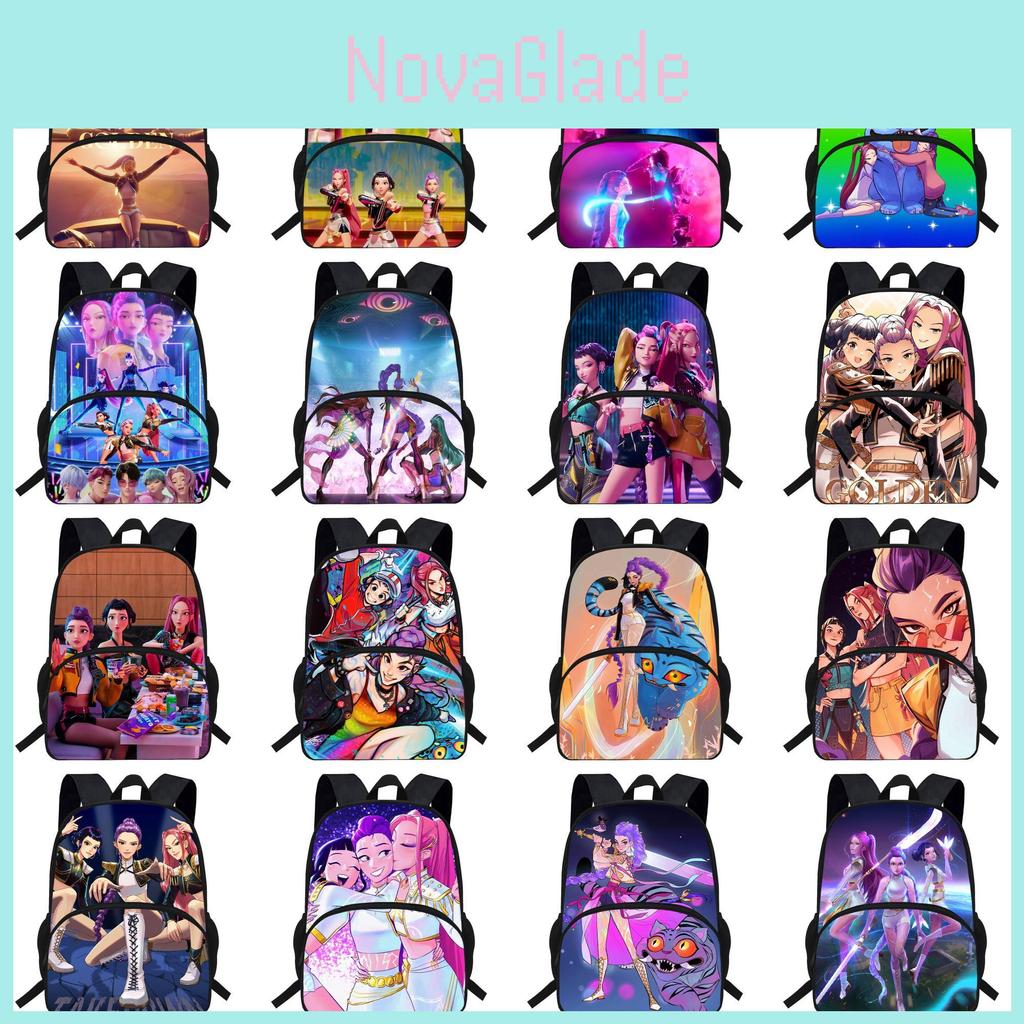 Kpop Demon Hunters Cartoon Student Backpack With Breathable Back Support And Wearresistant Oxford Material For Kids
