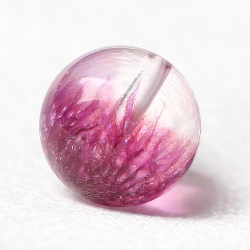 Deep Purple Seven Crystal Bead: Wealth-Enhancing Purple Quartz Geode Accessory 8mm Single Bead