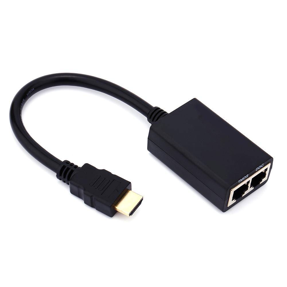 30M HDMI Over RJ45 CAT5e CAT6 LAN Ethernet Balun Extender Repeater Up To 1080P