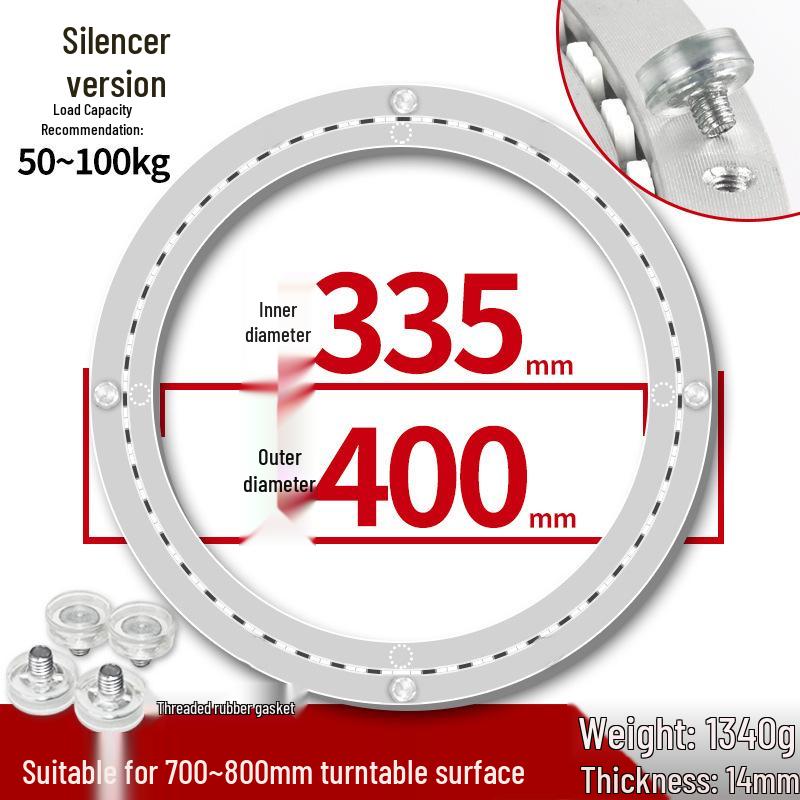 Round Marble Wooden Dining Table with Silent Aluminum Lazy Susan and Rotating Base