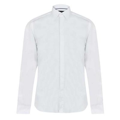 Mens Double Cuff Slim Long-Sleeved Shirt