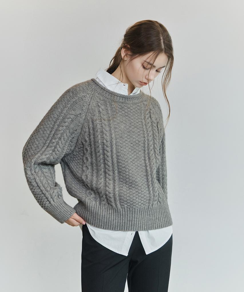 NON AND NON Classic Cable Raglan Knit_Nfkn6603