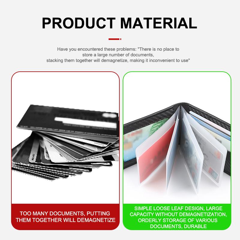 RUN1 For Volkswagen VW Carbon Fiber Car Men's Card Bag Storage With Multiple Cards Polo Jetta Sagitar Magotan Passat B5 B6 B7 CC