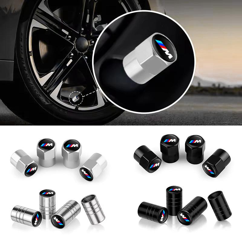 YMZD7 4Pcs Car Styling Wheel Tire Valve Caps Cover For BMW M Sports E36 E39 E46 E60 E90 E90 F10 F30 G20 G21 G30 G11 F15 X5 Accessories