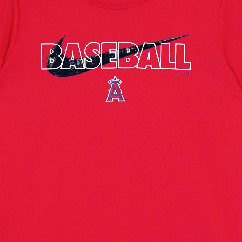 Nike X MLB Collaboration Youth Los Angeles Angels Dri-Fit Vintage Letter Breathable Short Sleeve T-Shirt Kids Tops 3Z3B7SAHG-LAA