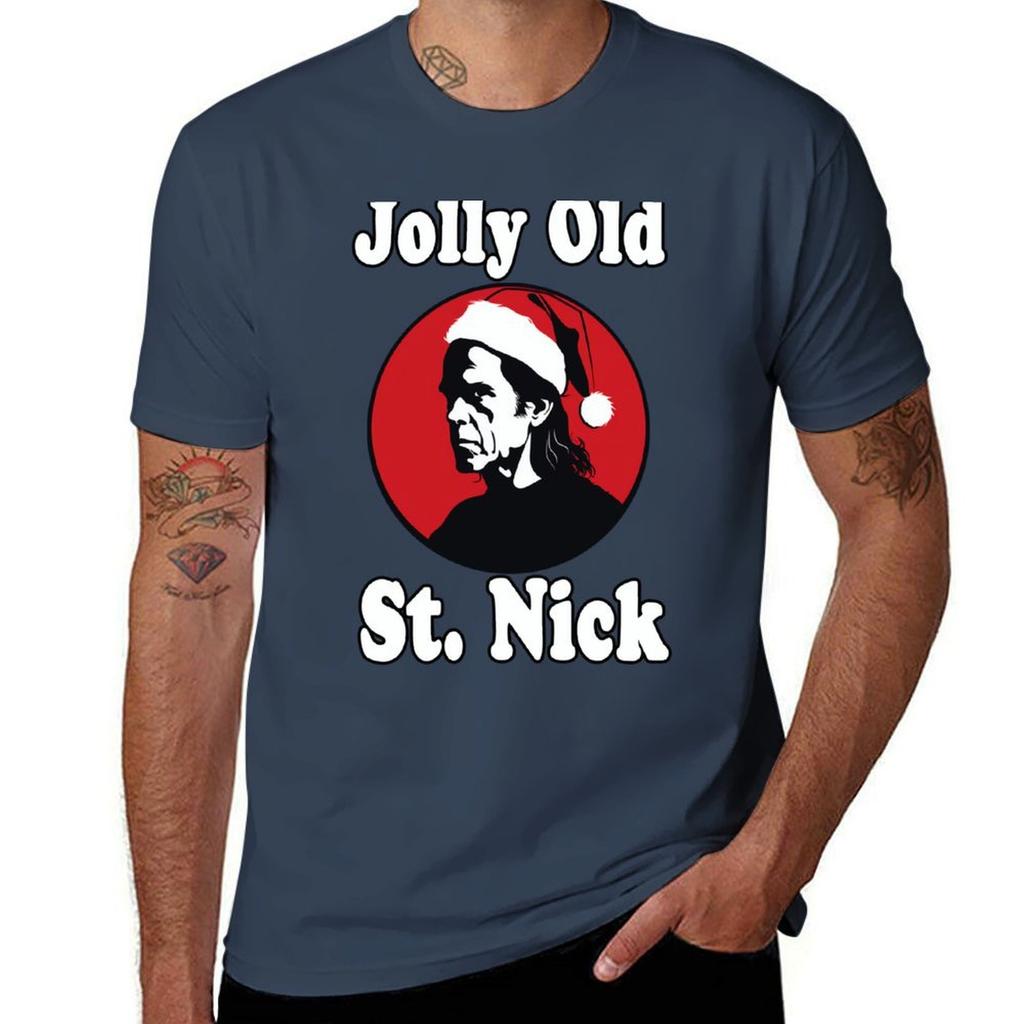 Jolly Old St Nick Cave Tshirt Basic Plain Tee For Spring And Summer Tshirt