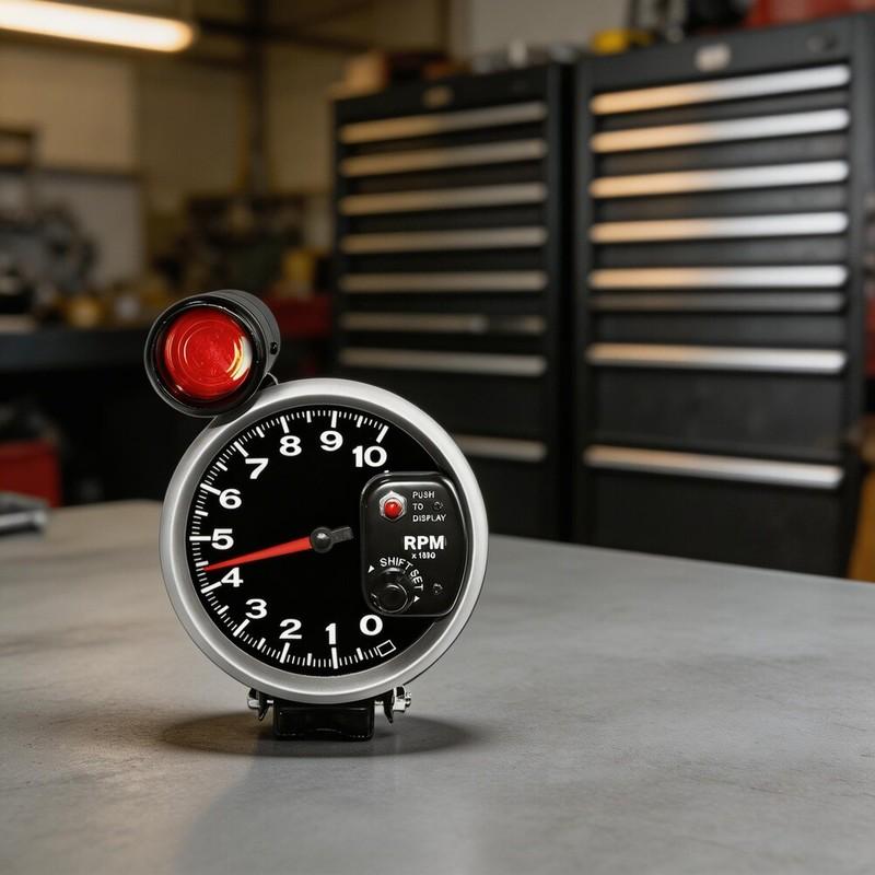 Long Lasting Automotive Gauge LED Tachometer 10000 RPM LED Tachometer Intuitive Layout Aluminum Plastic Construction