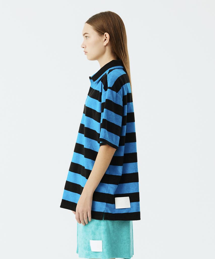 ZAKOPANE Happy Terry Polo Shirt_Stripe Blue