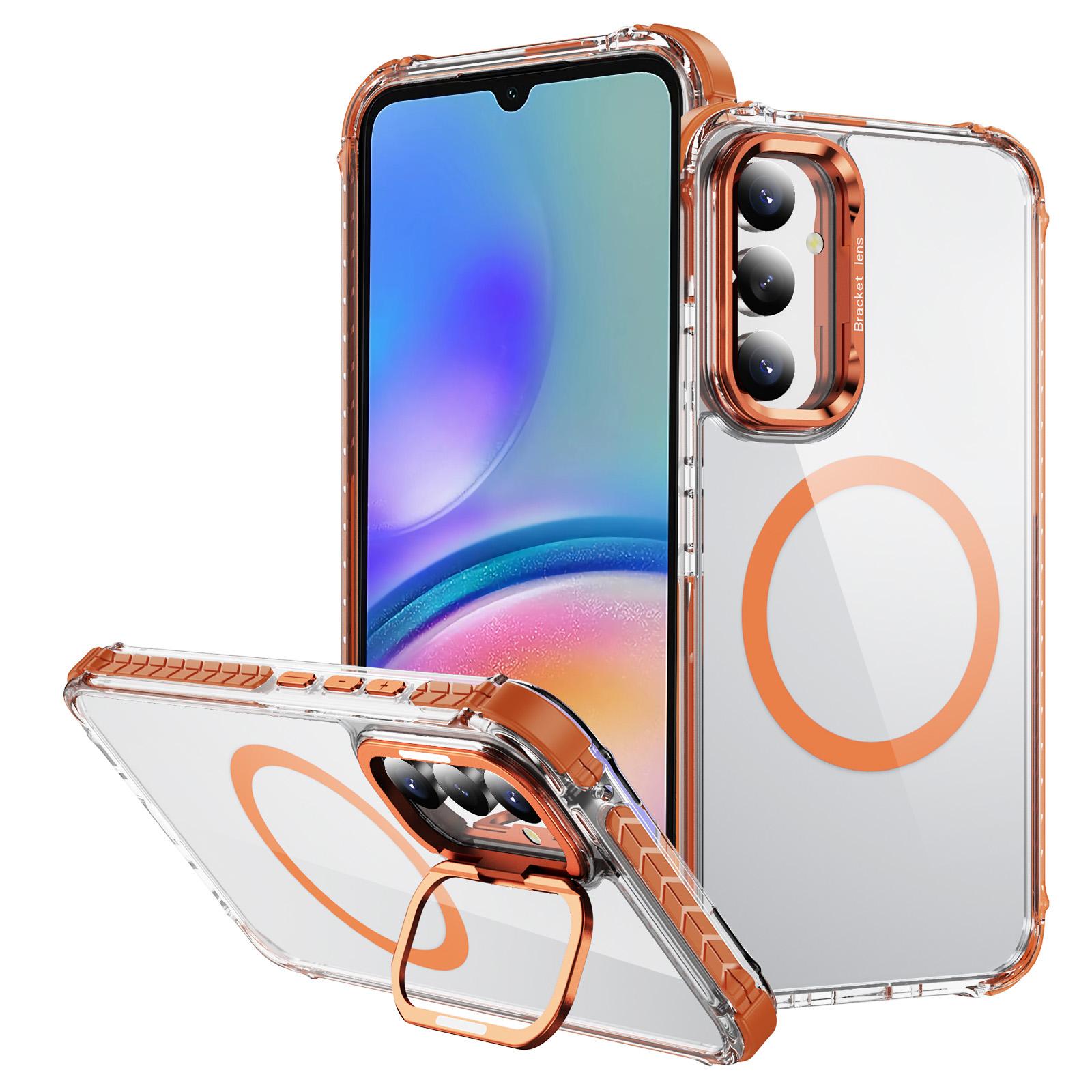 

Для Samsung Galaxy A05s 4G Прозорий чохол для телефону з підставкою-кришкою для камери, магнітний чохол B