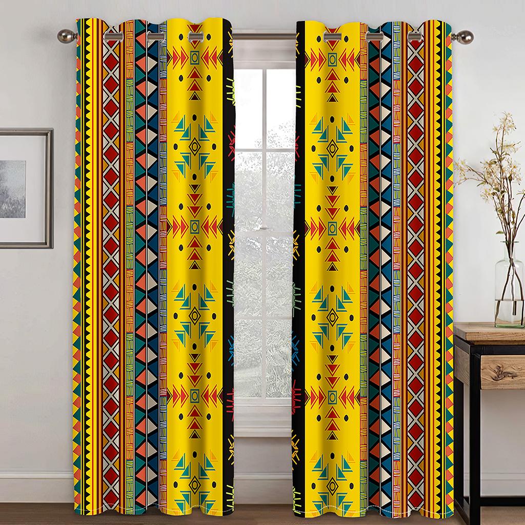 3D Modern Minimalist Ethiopian Style Color Stripe Curtains 2 Panel European Luxury Living Room Bedroom Decor Curtains