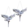 2Pcs Simulated Owl Hanging Decoration Reflective Owl with Dual-Side Printed Waterproof Acrylic Fake Owls for Balcony Decor