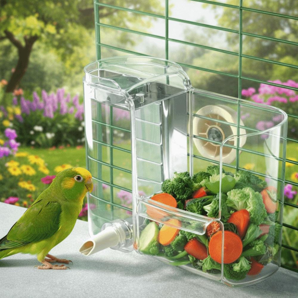 Transparent Bird Feeding Container Hanging Water Dispenser Bird Cage Feeder Waterer  Cockatiel