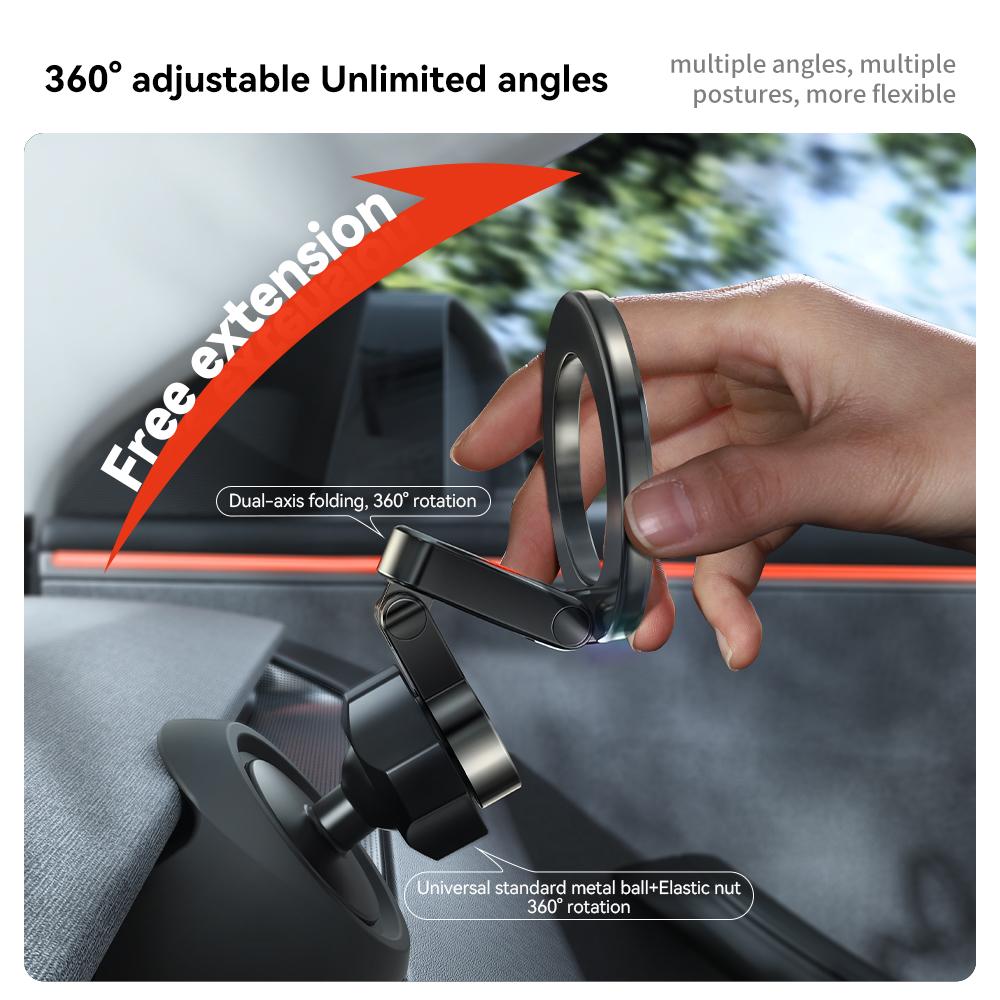 YZ Pour Tesla Model 3 Y Highland Juniper 2025 Support de téléphone de voiture en métal magnétique réglable plus solide support de base en silicone