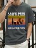 I Like Beer And My Cat Prints TShirts Womens Summer Cotton Short Sleeve T Shirt ONeck Comfortable Loose Tops Basic Clothes