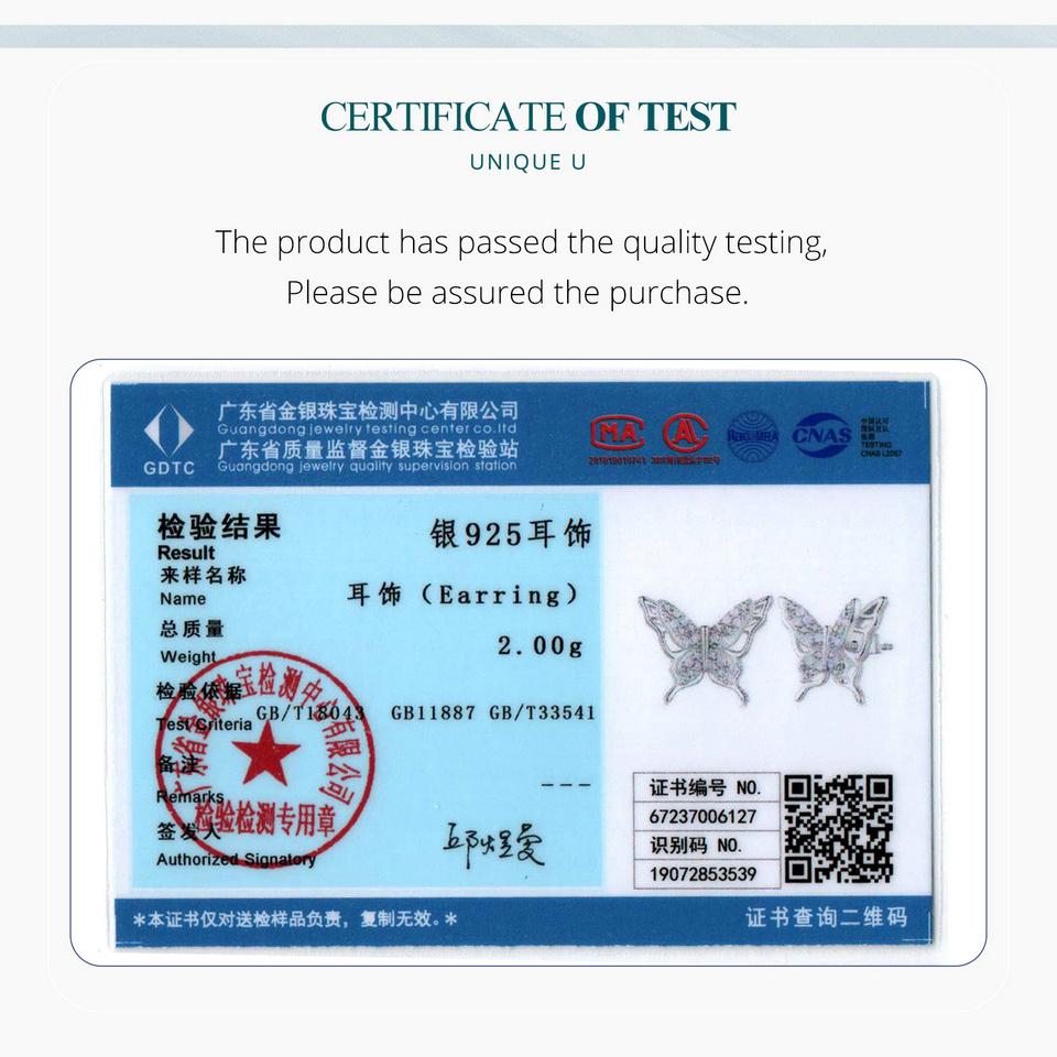 Bamoer Stříbro 925 Exquisite Butterfly Náušnice Náušnice hmyzu Náušnice pro ženy Párty s kubickými zirkony Jemné šperky