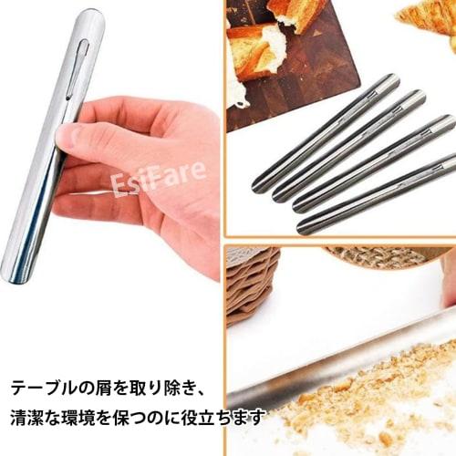 EsiFare 2-Piece Restaurant Crumb Cleaner, Stainless Steel Dustpan, Kitchen Scraper with Clip, Ergonomic, Durable, Reusable, Easy To Use, Suitable for