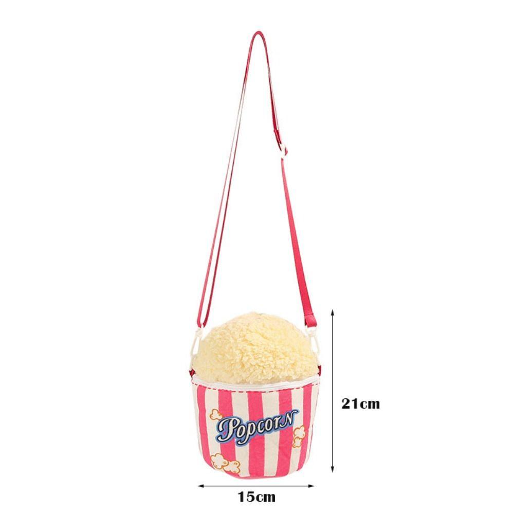 Cute Vintage Popcorn Bucket Bag Portable Casual Small Popcorn Sling Bag Adjustable Strap Versatile Coin Purse