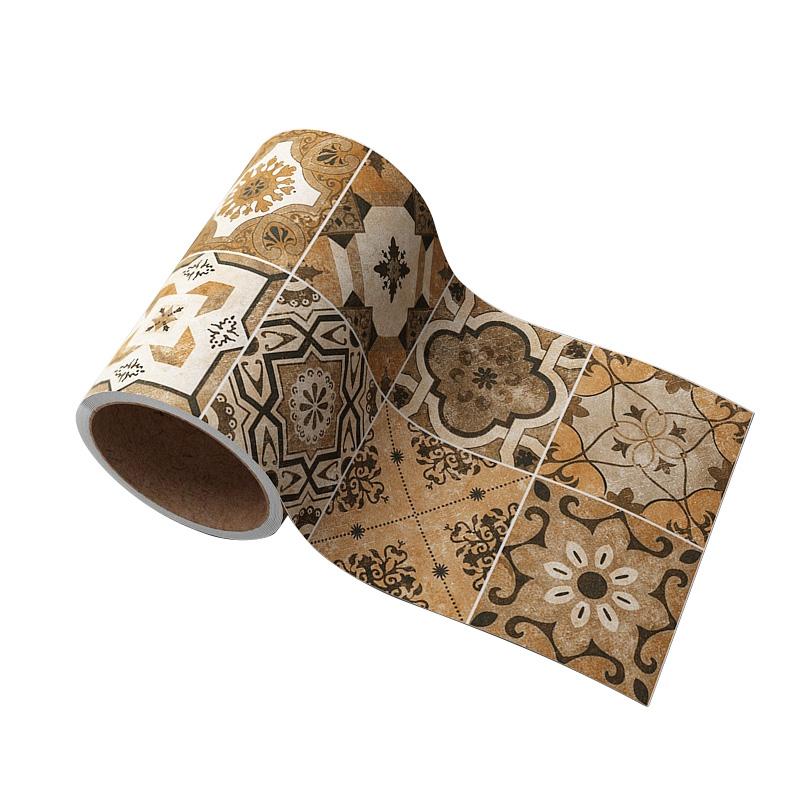 

1 рулон обоев с цветочным принтом, наклейка на стену, фон, самоклеящаяся водонепроницаемая наклейка на плитку, декоративная полоса на талии 10x500 см 10*500CM